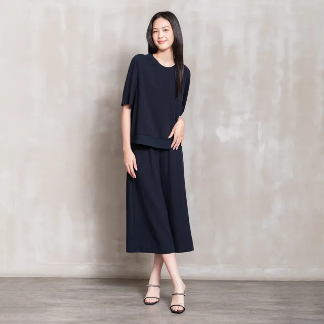 【perng yuh 芃諭名品】深夜奏鳴 鬆緊腰 七分 雪紡寬管褲(2026 AW Collection|5C秋冬新品上市)