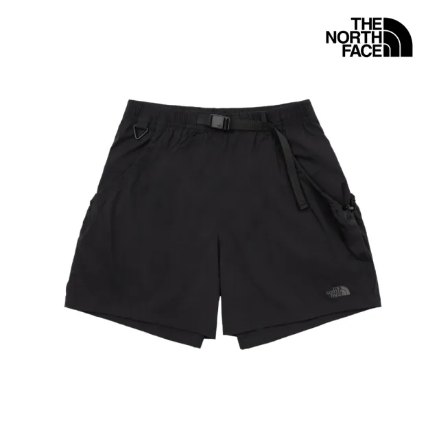 【The North Face】北面女款黑色DWR防潑水抽繩口袋短褲|8G02JK3