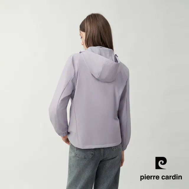 【pierre cardin 皮爾卡登】休閒服飾 女款 防曬彈力機能連帽外套-紫色(6267691-27)