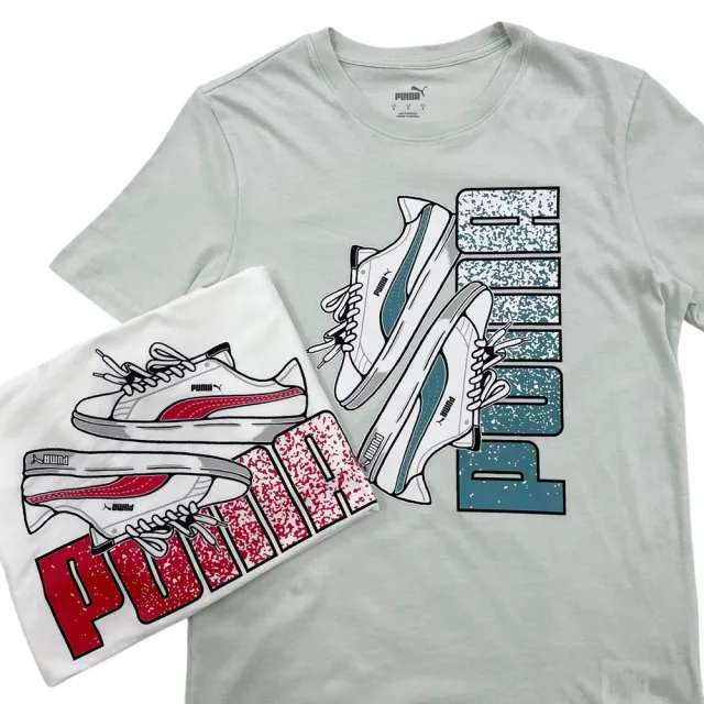 【PUMA】Puma  球鞋設計 短T 現貨 大尺碼 純棉 彪馬 短袖 T恤 保證正品(短袖9208CY3)