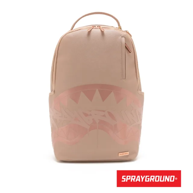 【SPRAYGROUND】簡約單色鋸齒鯊大容量後背包(粉色)