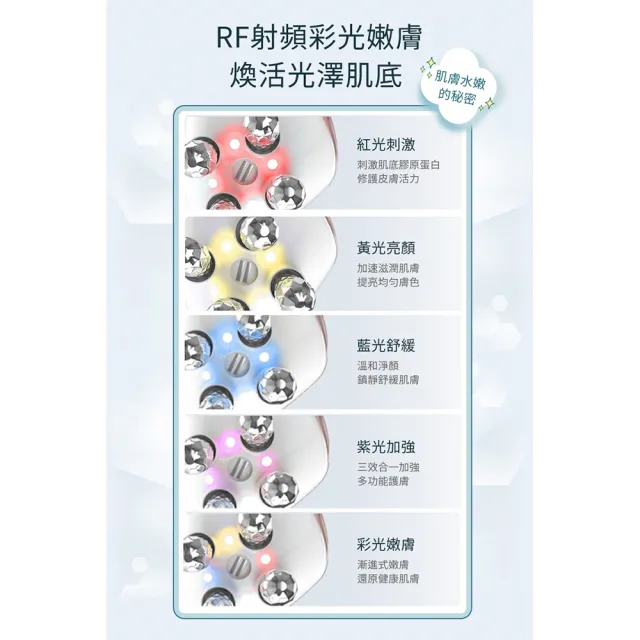 【Obeauty 奧緹】五彩掌心沙龍儀 UFS-198 (居家美容 微電流 美容儀 保養 按摩 提拉)
