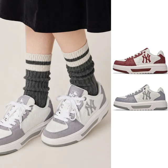 【MLB】Monogram老爹鞋 學長鞋 Chunky Liner系列 紐約洋基隊 (3ASXL146N-兩色任選)