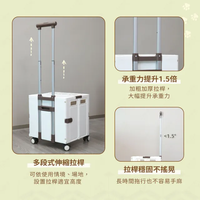 【Arlink】2入組 75L多功能折疊收納手推車 透視雙開款 TL52(寵物推車/購物車/手推車/買菜車/摺疊車/露營車)