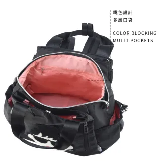 【HAPPYFACE】經典EMMA多功能後背包 大開口輕量防潑水 黑(HA0091B)