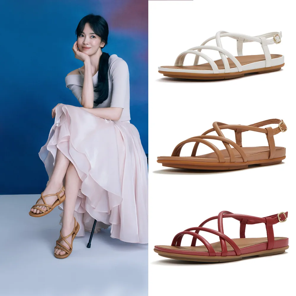 【FitFlop】GRACIE 皮革細帶後帶涼鞋-女(3色)