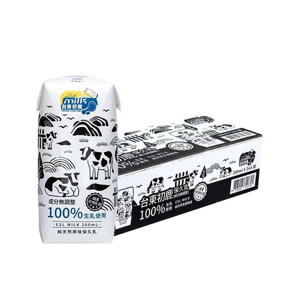 【台東初鹿】原味保久乳200mlx24入/箱(100%生乳使用;牛乳 牛奶)