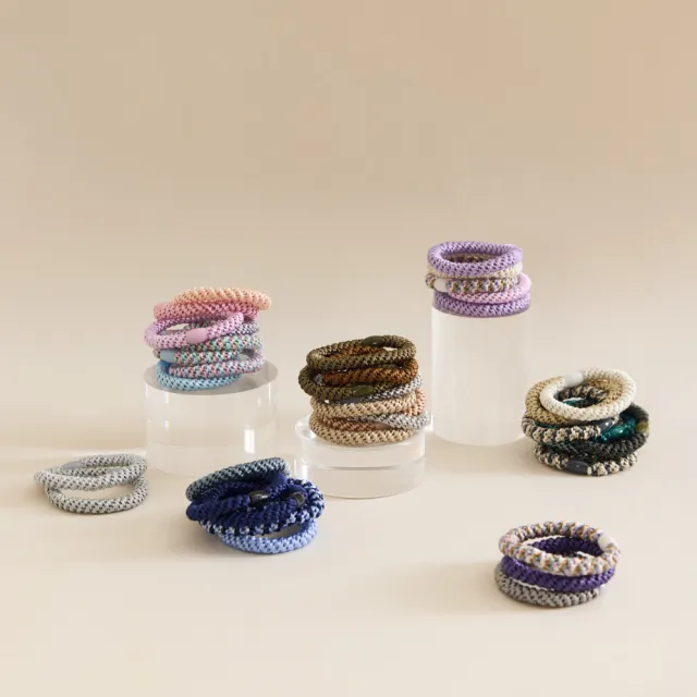 【L. ERICKSON】粗版 彈力髮圈 8入 〈伯爵拿鐵〉