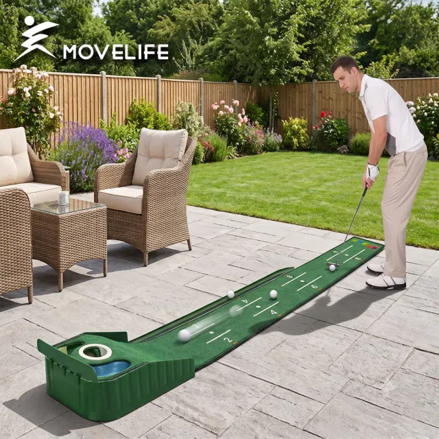 【Movelife】室內高爾夫推桿毯/自動歸位/推球墊(286x30cm) 31000010