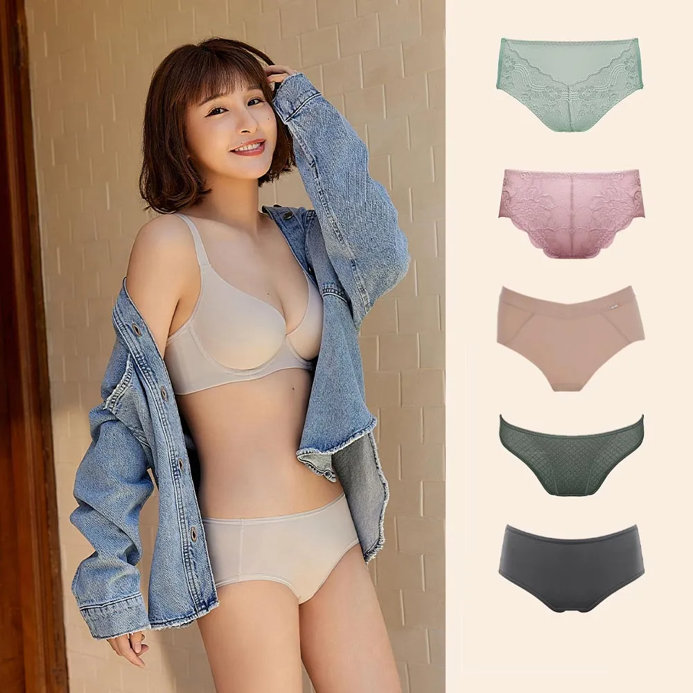 【曼黛瑪璉】5件組-舒適內褲組 M–XXL 中腰褲/低腰褲 舒適透氣/無痕