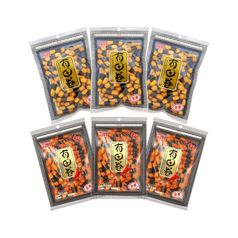 【有田製果】海苔小卷-三包組(原味/辣味 80gx3包)