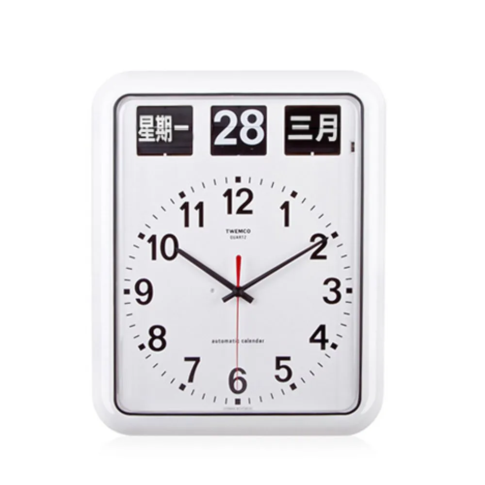 【TWEMCO】BQ-12A 翻頁鐘 時鐘中文 英文萬年曆 壁掛(共2色)