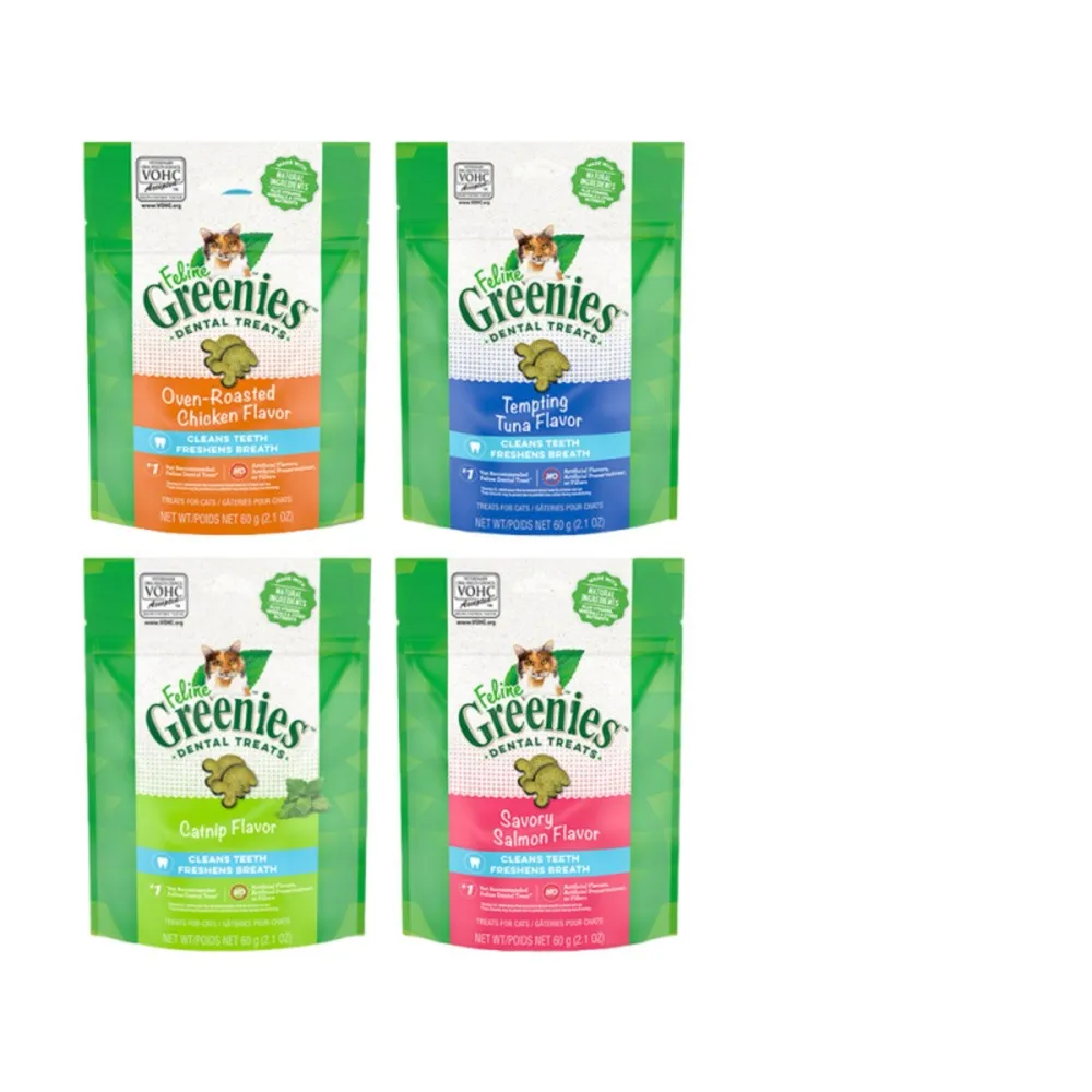 【Greenies 健綠】貓咪潔牙餅 2.1oz 寵物/貓零食/貓食/貓餅乾/貓潔牙餅
