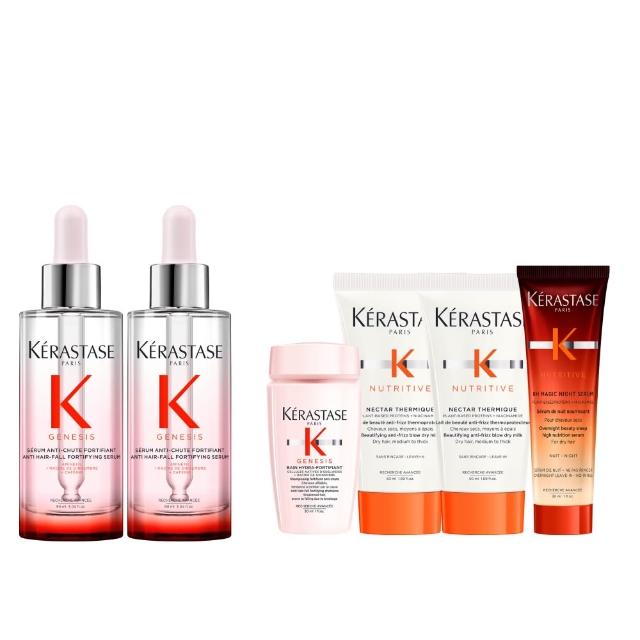 【KERASTASE 巴黎卡詩】粉漾芯生頭皮精華雙入組(頭皮精華/頭皮保養/蓬鬆/養髮)