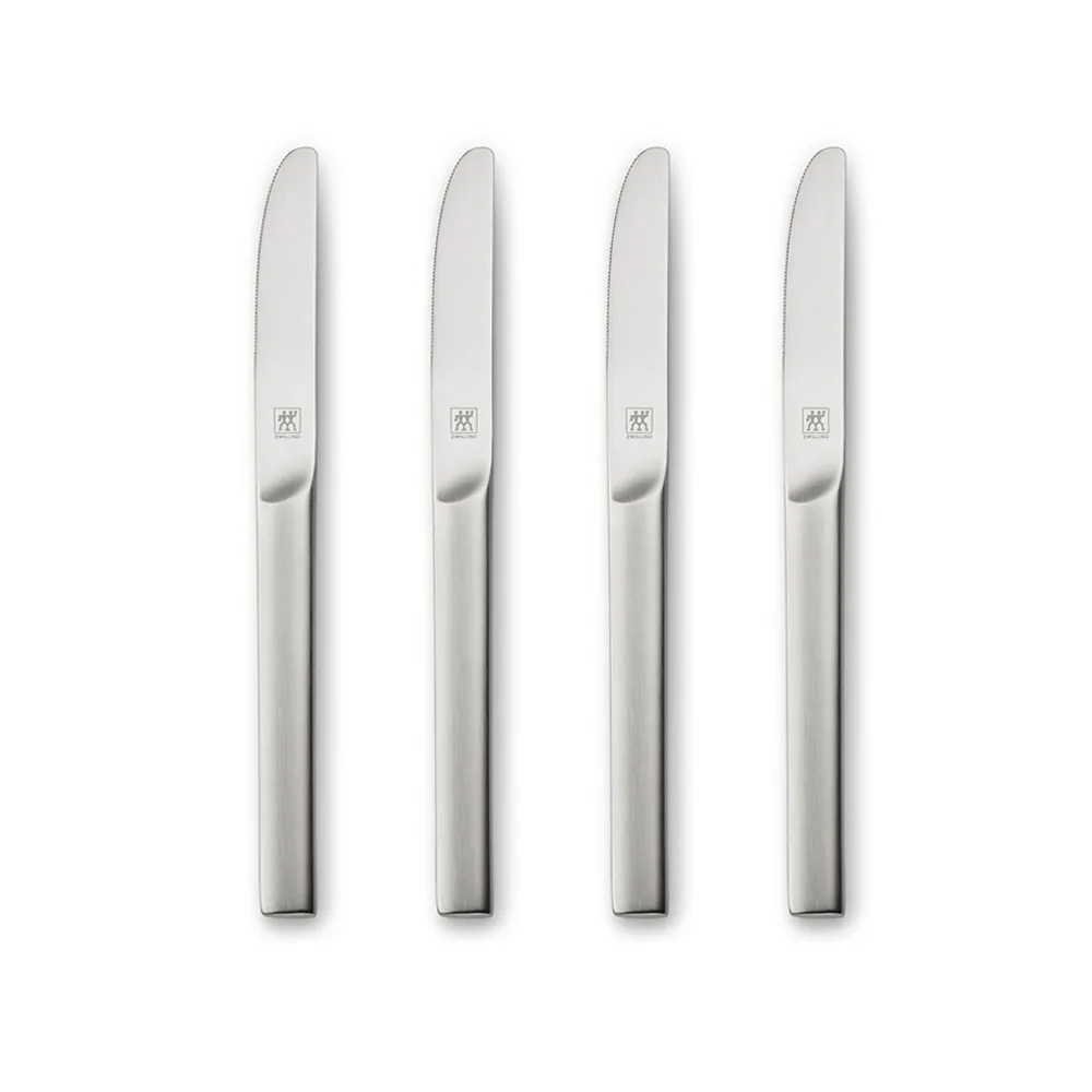 【ZWILLING 德國雙人】Minimale古典工業風餐刀4件組-現代銀(德國雙人牌集團官方直營)