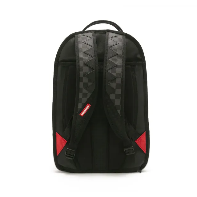 【SPRAYGROUND】經典棋盤格鋸齒鯊透明大容量後背包(黑色)