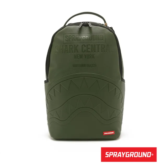 【SPRAYGROUND】簡約壓紋鋸齒鯊大容量後背包(綠色)