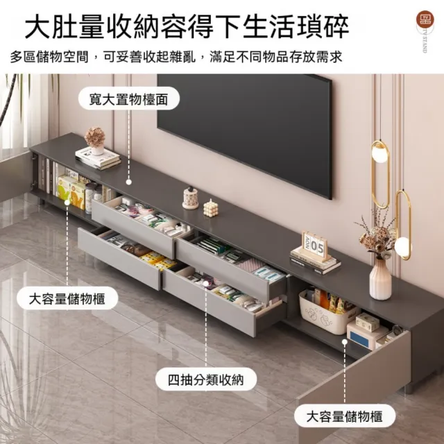 【Future Tech 未來科技】電視櫃客廳家用現代簡約小戶型落地新款收納儲物一體電視機櫃