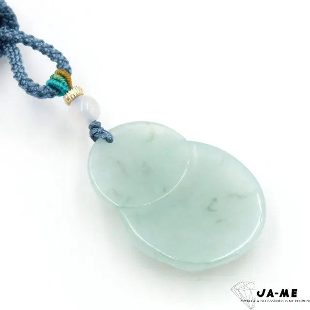 【JA-ME】天然A貨翡翠 淡果綠飄花財神爺項鍊