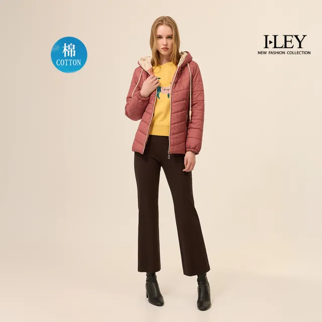 【ILEY 伊蕾】法國藍貓貼布繡棉質大學T(黃；M-XL；1254291201)