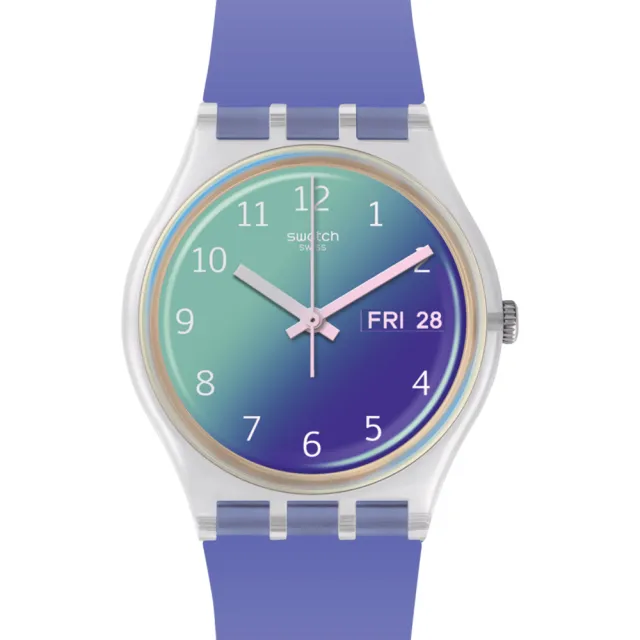 【SWATCH】ULTRALAVANDE 經典手錶/太陽光譜折射錶盤/男錶/女錶/瑞士製造 GE718(34mm)