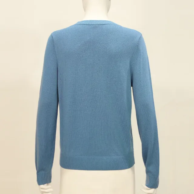 【ILEY 伊蕾】立體提織刺繡羊毛針織上衣(藍；M-XL；1254175010)