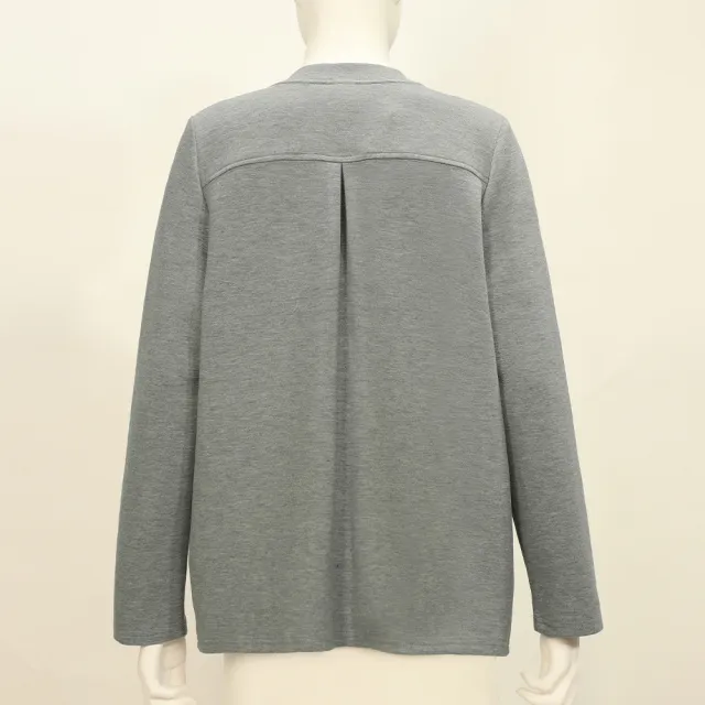 【ILEY 伊蕾】獨特花瓣門襟縲縈外套(灰；M-XL；1254664013)