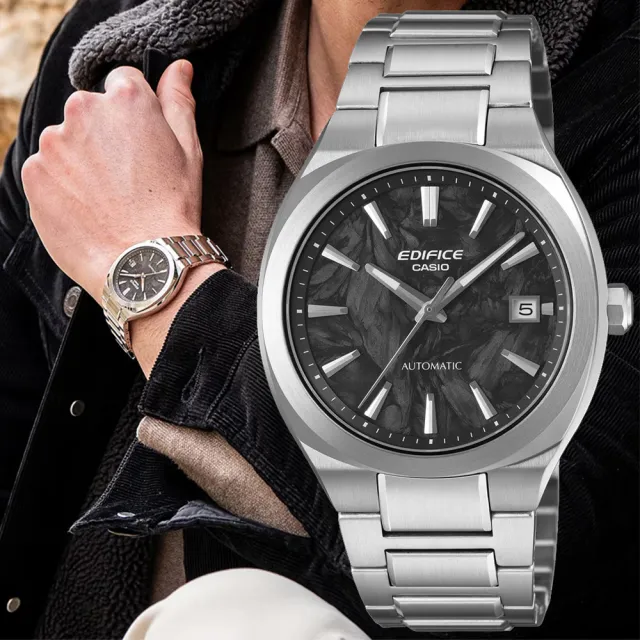 【CASIO 卡西歐】EDIFICE 輕巧纖薄 鍛造碳 經典機械腕錶 錶 週年慶 雙11(EFK-200CD-1A)