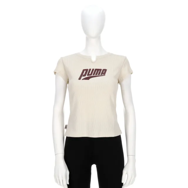 【PUMA】流行系列 Direct Brief 女款 米色 亞規 Logo T恤 運動 休閒 短袖 63860787