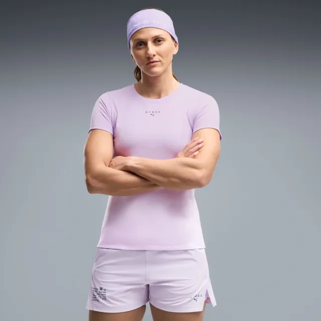 【PUMA】短袖上衣 女 訓練 慢跑 歐規 HYROX Poly 紫 52925246