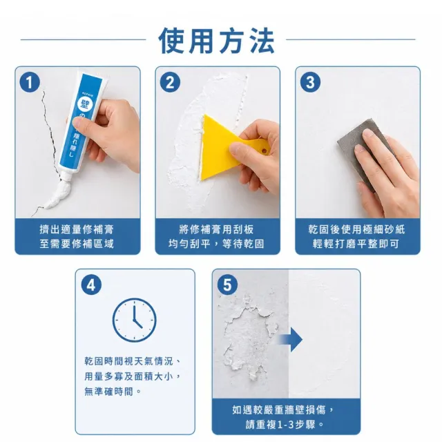 【寶媽咪】壁癌專家防水補牆膏2+2壁癌噴霧(不泛黃/牆面修補膏/補土膏/裂縫/牆壁補牆膏)