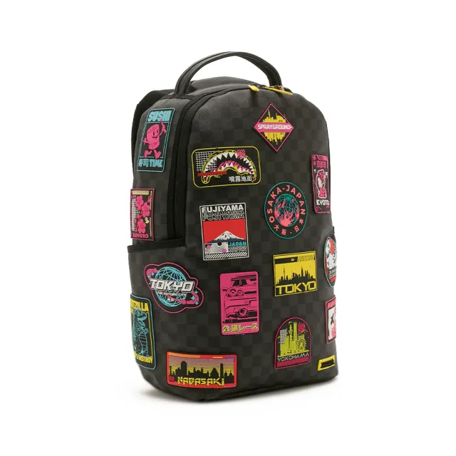 【SPRAYGROUND】全球大亨賽博龐克熊大容量後背包(黑色)