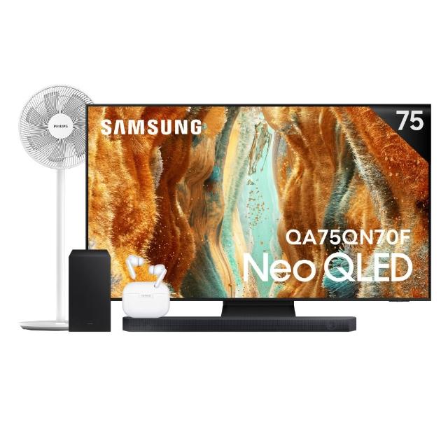 【Samsung 三星】75型 4K Neo QLED 144Hz Mini LED AI智慧顯示器 75QN70F(QA75QN70FAXXZW)