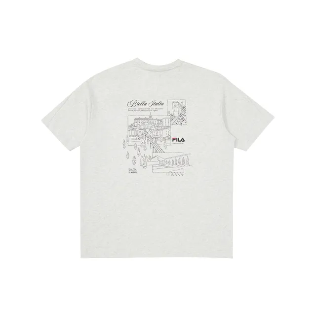 【FILA】男短袖圓領T恤-米麻灰 1TEA-5425-MY