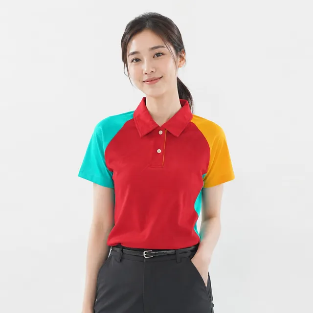 【遊遍天下】MIT台灣製女款抗UV防曬涼感吸濕排汗機能POLO衫 紅色(M-5L)