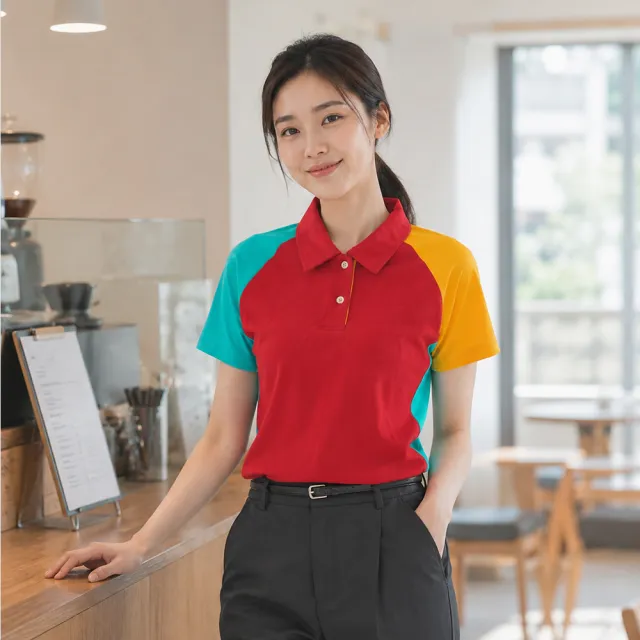 【遊遍天下】MIT台灣製女款抗UV防曬涼感吸濕排汗機能POLO衫 紅色(M-5L)