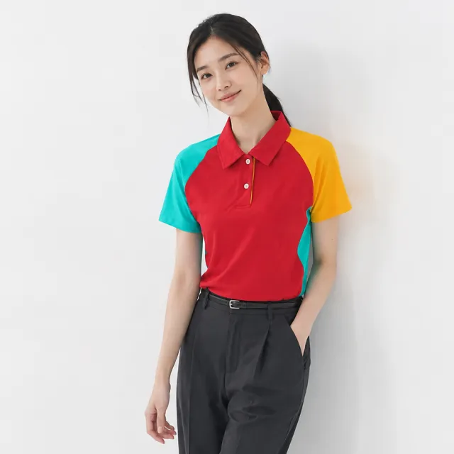 【遊遍天下】MIT台灣製女款抗UV防曬涼感吸濕排汗機能POLO衫 紅色(M-5L)