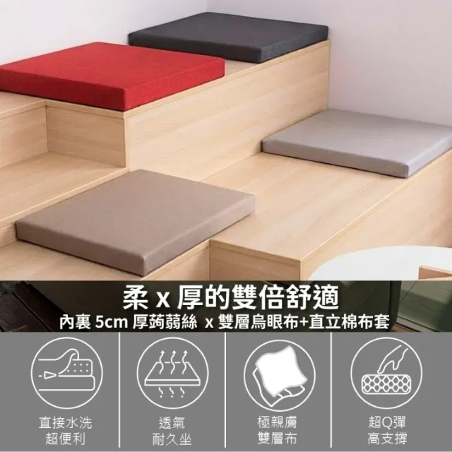 【棉花共和國】2件組 LIFE 空氣懸浮支撐坐墊45*45*5CM(Q彈支撐、透氣散熱、方便清潔)