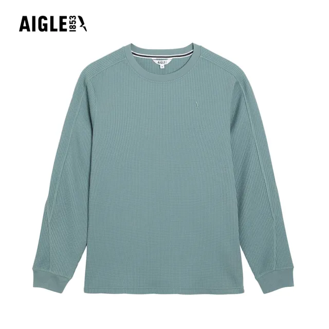 【AIGLE】男 抗UV長袖T恤｜AG-5A139A245 松綠 (男裝 防曬 抗UV 長袖 長袖上衣 長袖T恤)