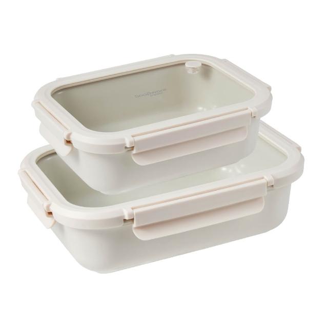 【CorelleBrands 康寧餐具】SNAPWARE Eco Ren陶瓷保鮮盒兩件組(1000+1350ml)