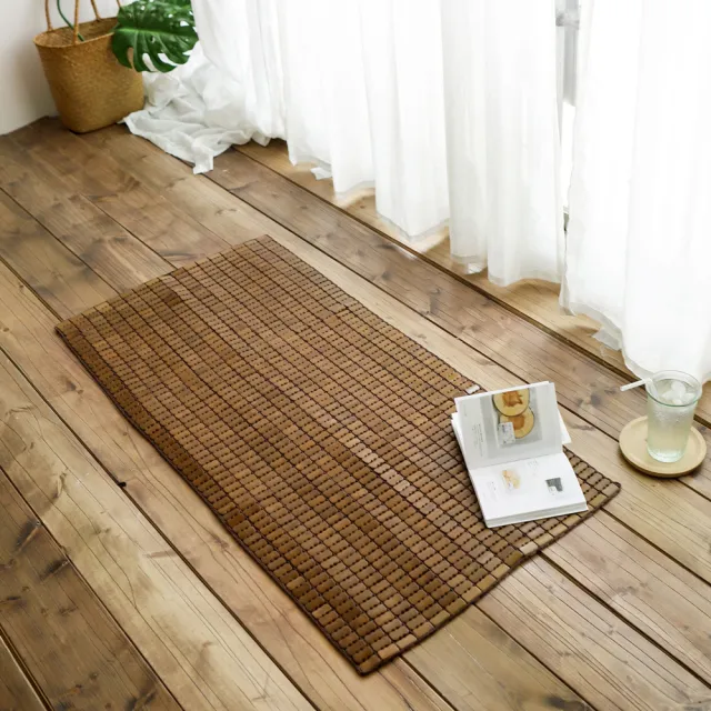 【絲薇諾】天然炭化麻將坐墊(織帶款/二人50×110cm)