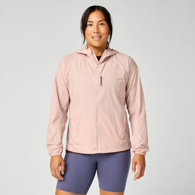 【BROOKS】女 Canopy 防潑水便攜外套_霧玫瑰 (221732619)