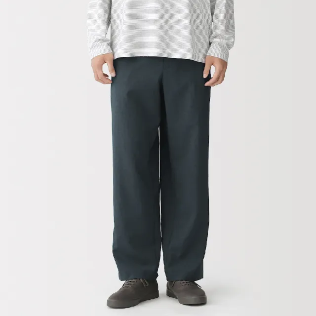 【MUJI 無印良品】男透氣寬版直筒褲(深藍/墨灰/灰白)