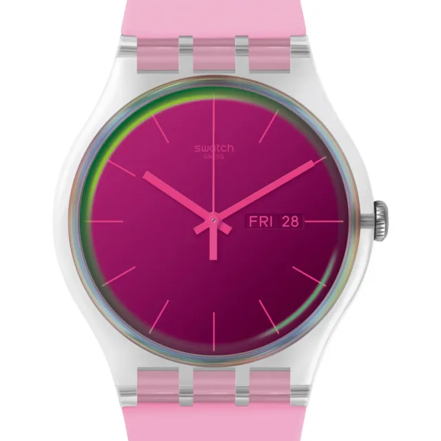 【SWATCH】POLAROSE 經典手錶/太陽光譜折射錶盤/男錶/女錶/瑞士製造 SUOK710(41mm)