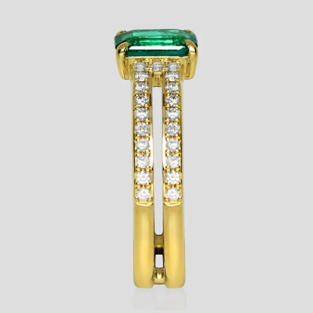 【似曾國際珠寶】庫存出清價 現貨 IGI 18K金 0.71克拉 Emerald Cut 天然贊比亞祖母綠戒指