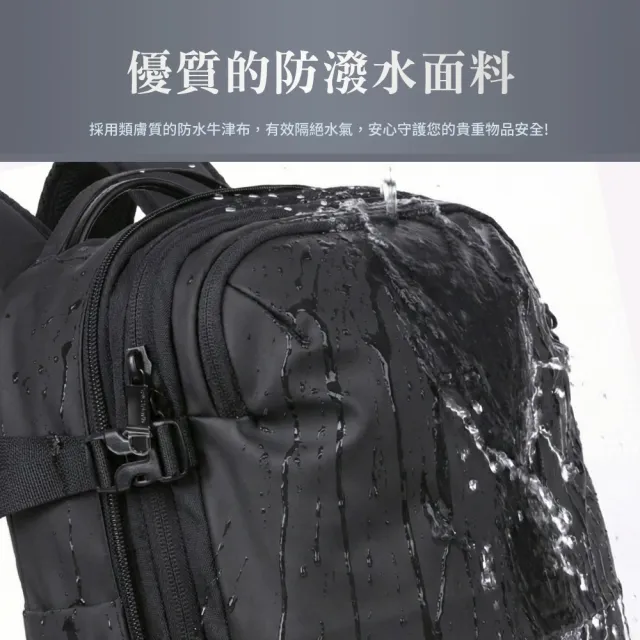 【PC Park】17.3吋 真空壓縮雙肩包 黑色 筆電背包 電腦背包 背包 筆電包 電腦包 後背包(XPB-03)