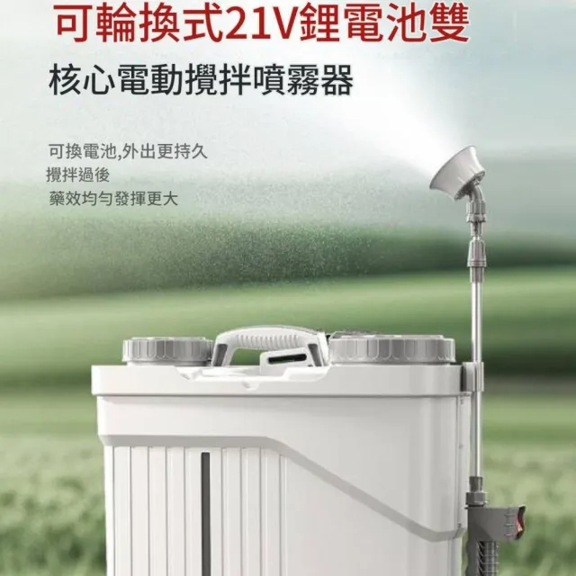 【森森機具】20L大容量背負式噴霧器 打藥機 噴霧器 農藥噴霧桶 智能自動攪拌 5節電池一電一充
