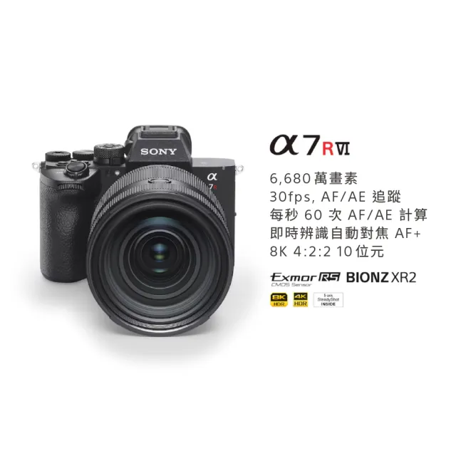 【SONY 索尼】數位單眼相機 ILCE-7RM6+ FE 24-70mm F2.8 GM II 鏡頭組 (公司貨 保固18+6個月)