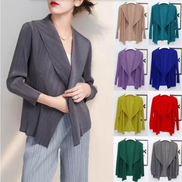 【巴黎精品】多款任選 三宅風皺褶衣服外套裝寬鬆褶皺上衣罩衫背心長裙摺衣折衣開衫夾克（壓褶上衣n2b7 A)