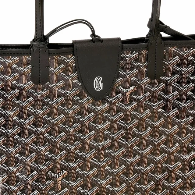 【GOYARD 高雅德】St. Louis PM 中款 高雅得防水圖騰磁吸扣帆布肩背托特包 附收納袋-多色可選